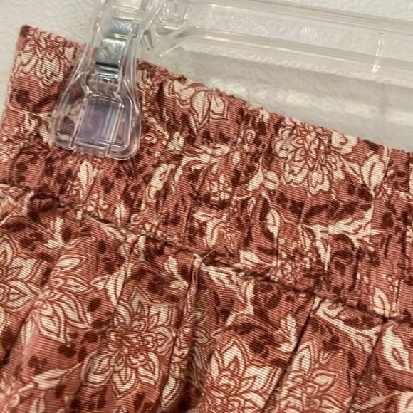 American Eagle Pink Floral Linen Blend Lined Pleated Skirt Size M - Picture 3 of 7